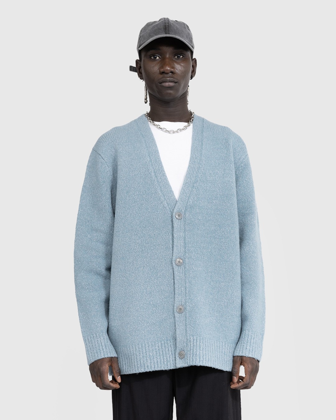 Light blue cardigan mens sale